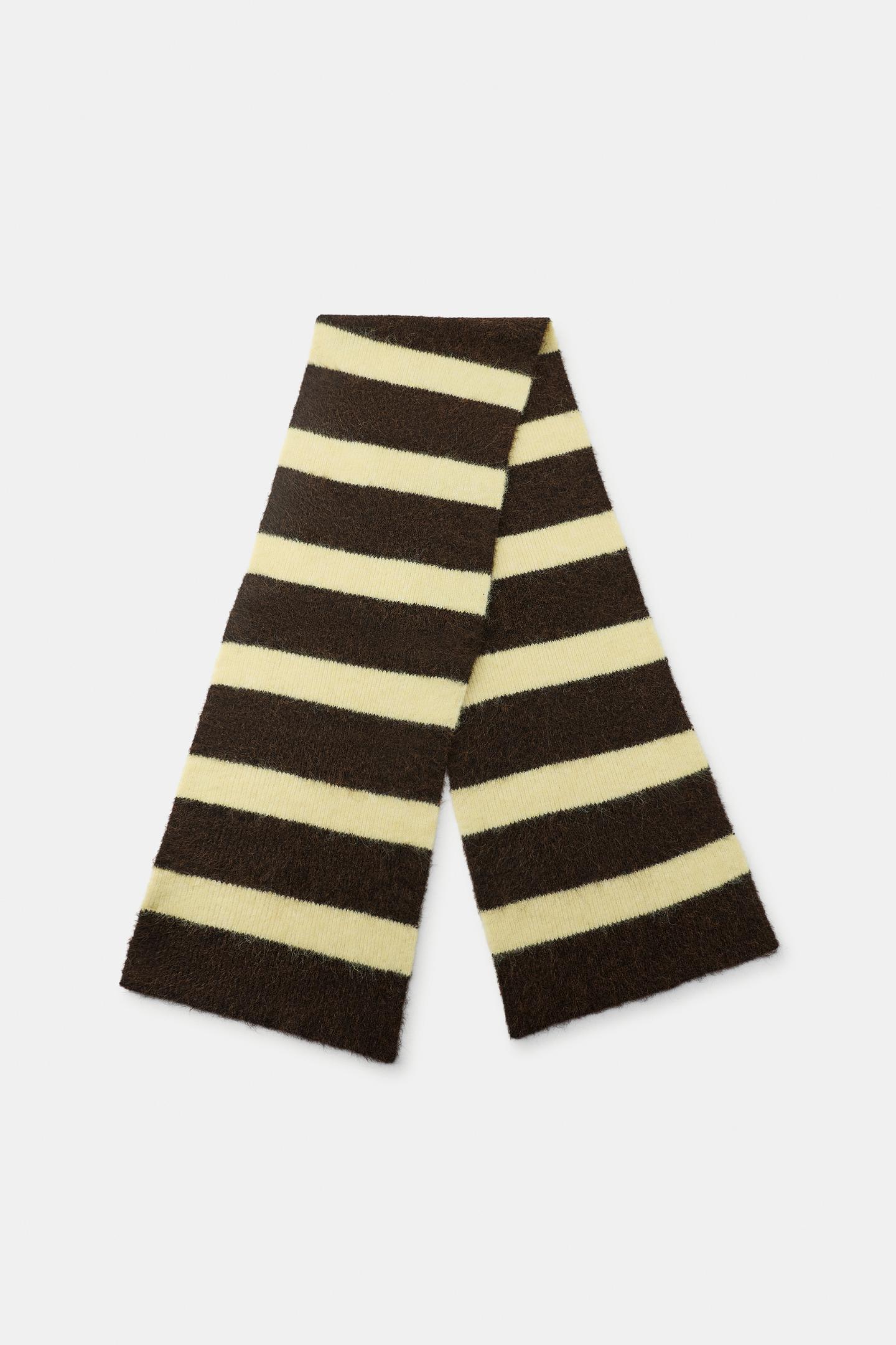 Женский шарф Zara Striped Knit, цвет: Жёлтый — фото 5