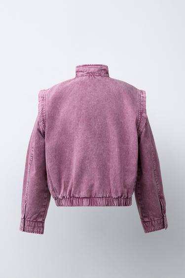 WASHED EFFECT JACKET - Dark pink by Zara - Image 3