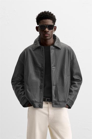 Zara FAUX LEATHER JACKET - Black