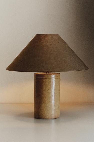 TABLE LAMP WITH STONEWARE BASE - Chocolate Zara