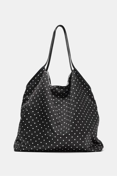 حقيبة SHOPPER منسوجة ومنقّطة - متعدد الألوان الخاص بـ Zara