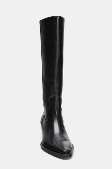 BOTTES PLATES COW-BOY - Noir de Zara - Image 3