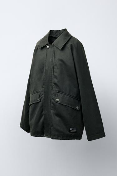 LABEL WAXED JACKET - Khaki by Zara - Image 1