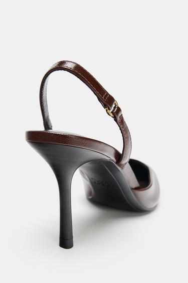 POINTED TOE SLINGBACK SHOES - Brown by Zara - Image 4