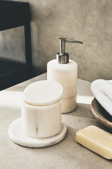 WHITE MARBLE BATHROOM SET - NAVY by Zara