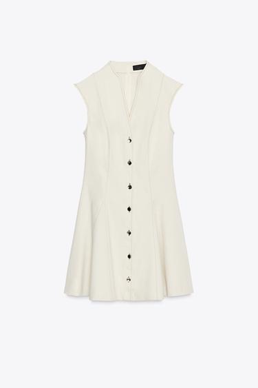 FLARED MINI DRESS - Ecru by Zara - Image 0