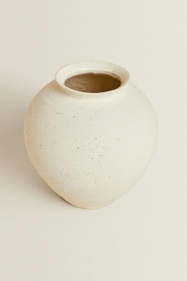 TEXTURED CERAMIC VASE - Grey by Zara - Image 1