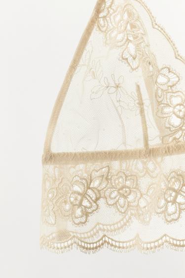 SOUTIEN-GORGE TRIANGLE MESH DENTELLE - Écru de Zara - Image 5