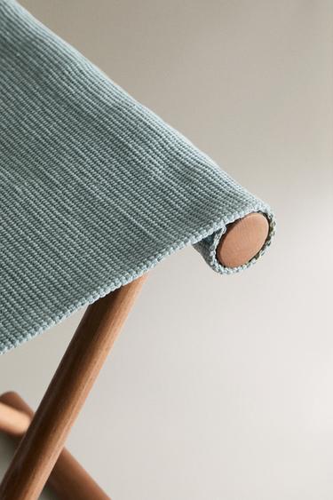 LINEN ASH FOLDING STOOL - Light blue by Zara - Image 2