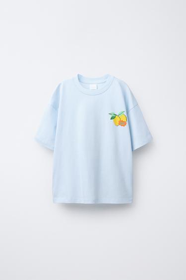 CAMISETA ESTAMPADO LIMONES - Azul de Zara
