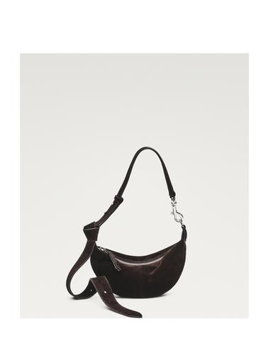 Bolso mini bandolera piel serraje - Chocolate de Zara