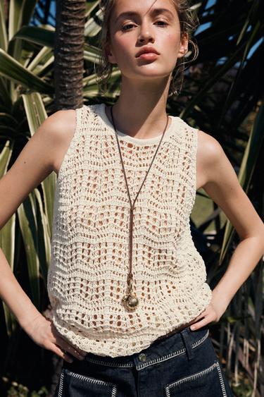 TOP PUNTO POINTELLE - Crudo de Zara