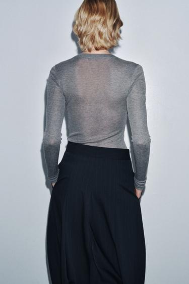 EXTRA FINE KNIT TOP - Grey de Zara - Image 3