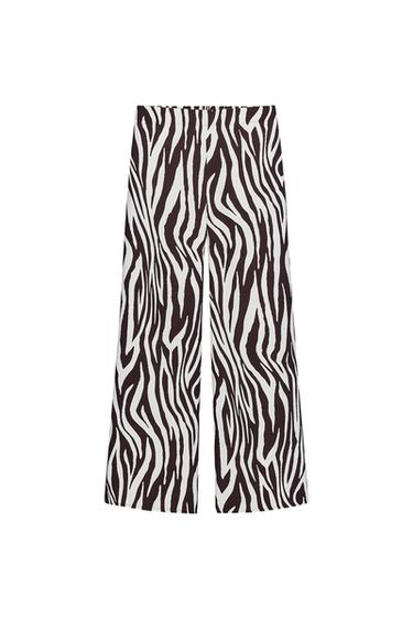ANIMAL PRINT TROUSERS - Brown / Ecru by Zara - Image 0