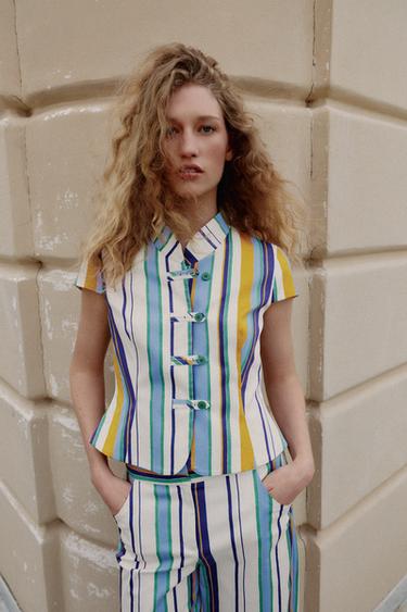 TOP ÀS RISCAS ALAMARES - Multicolor da Zara