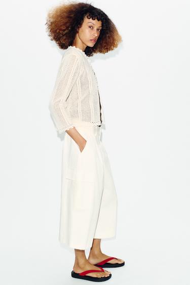 POINTELLE-STRICKJACKE - Cremefarben von Zara