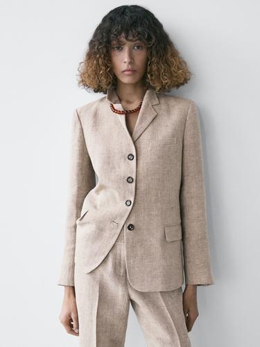 Zara Linen melange blazer - Beige