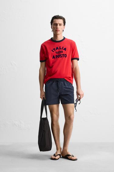 BASIC REGULAR SWIMMING TRUNKS - Navy blue by Zara - Image 0