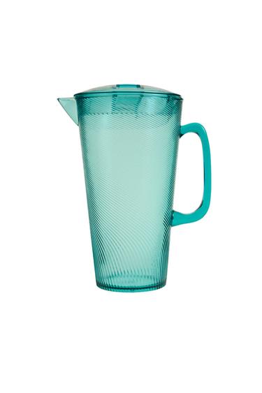 Zara ACRYLIC PITCHER WITH LINES - Turquoise