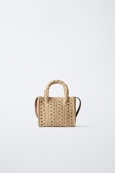 SAC BANDOULIÈRE EN RAFIA AVEC BRELOQUES MARINES - Blanc écru de Zara - Image 4