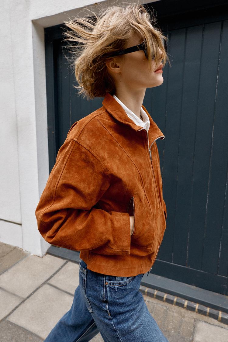 Chaqueta 100% cuero de cuello alto 6