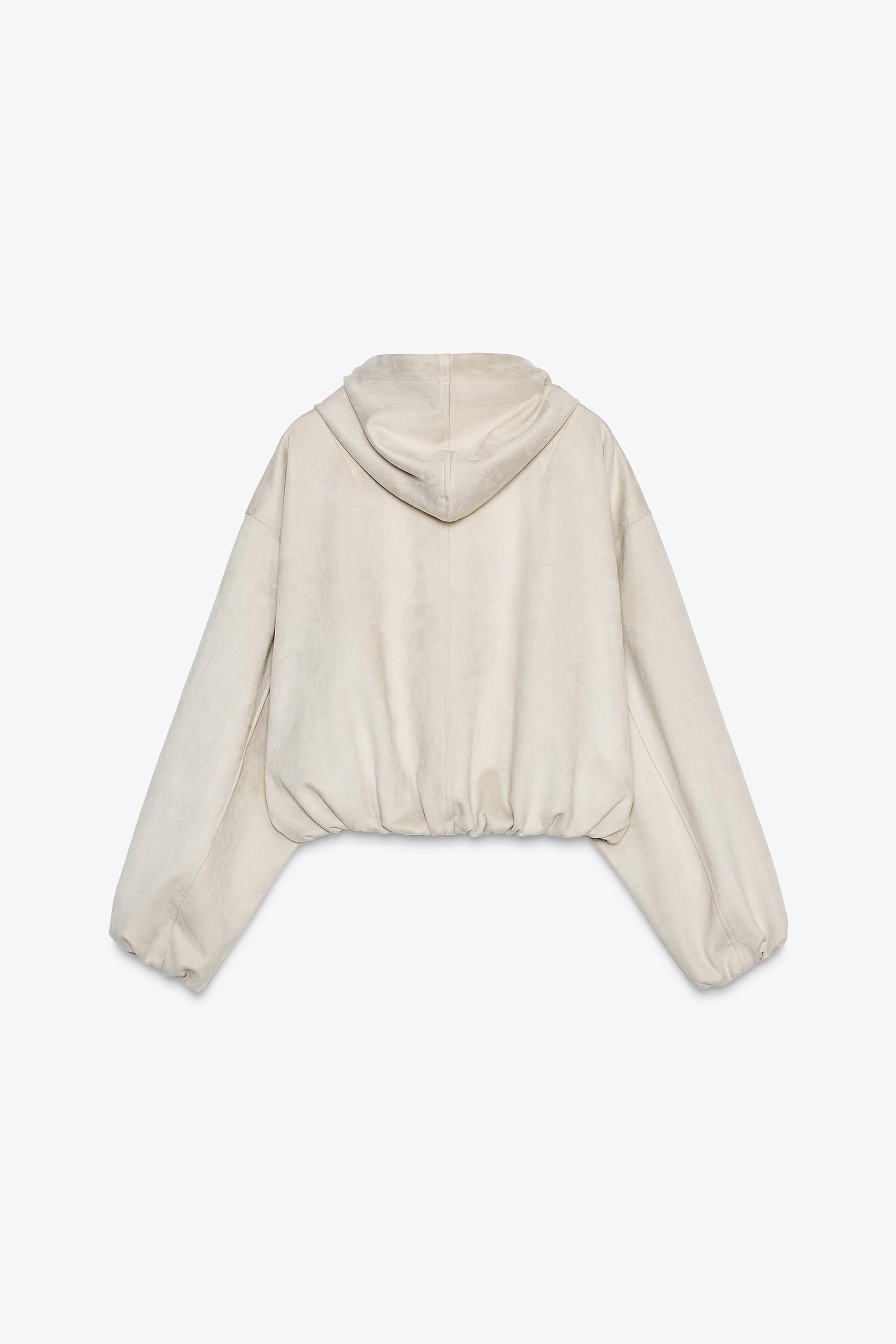 フェイクスエード クロップド ジャケット - エクリュ | ZARA