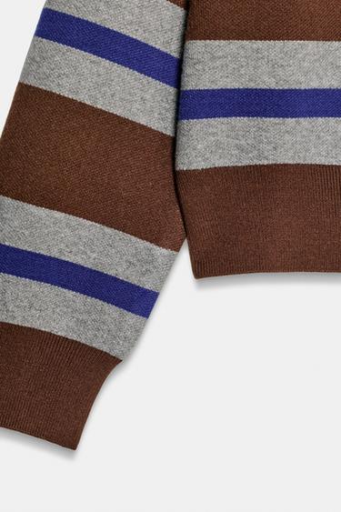 STRIPED KNIT POLO SHIRT - Multicoloured by Zara - Image 6