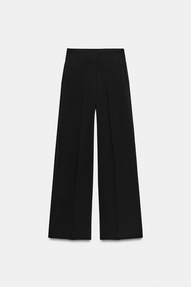 PANTALON LARGE TAILLE HAUTE - Noir de Zara - Image 4