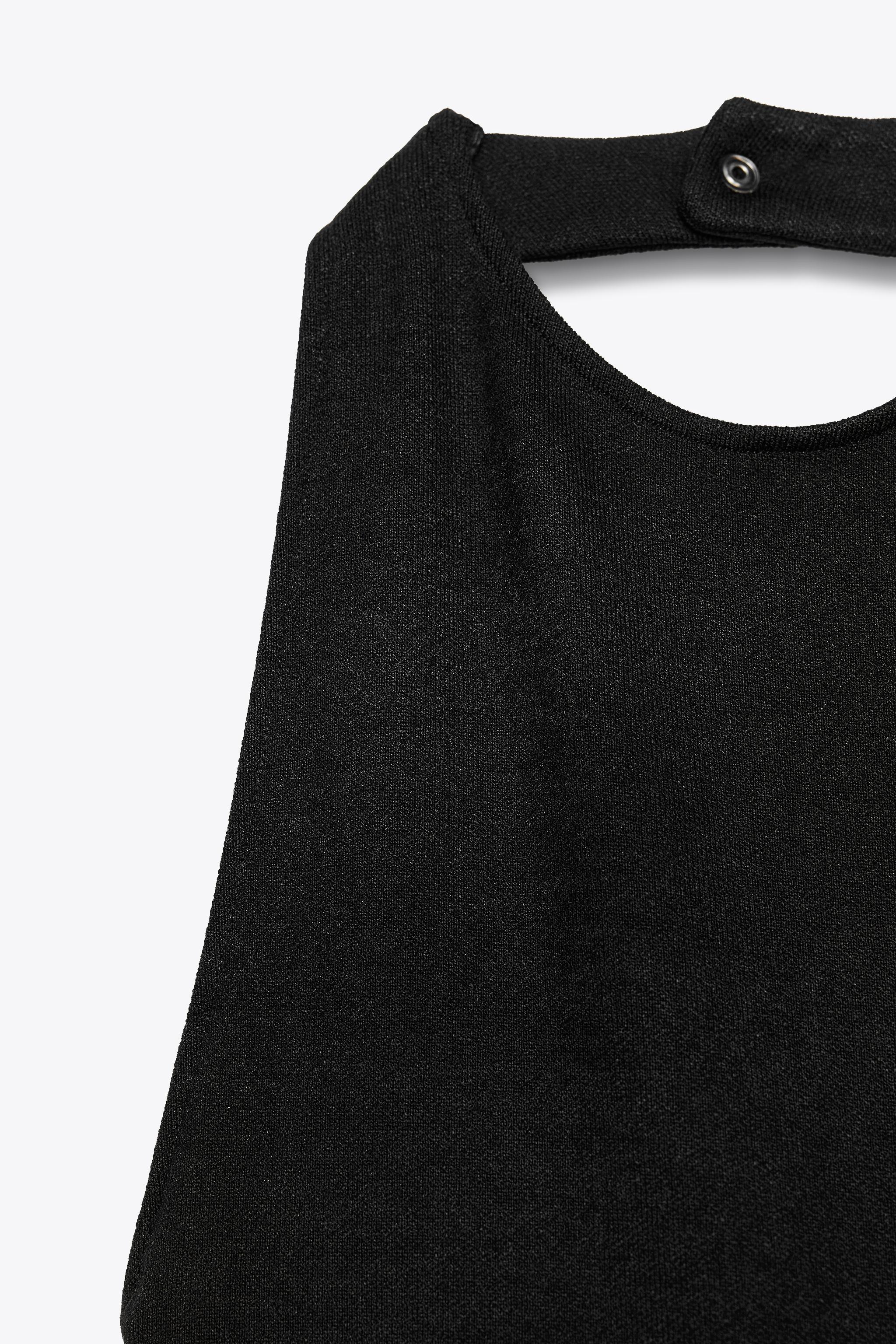 【ZARA】ストレッチ ホルターネック フレアジャンプスーツ ストレッチ ホルターネック フレアジャンプスーツ - ブラック