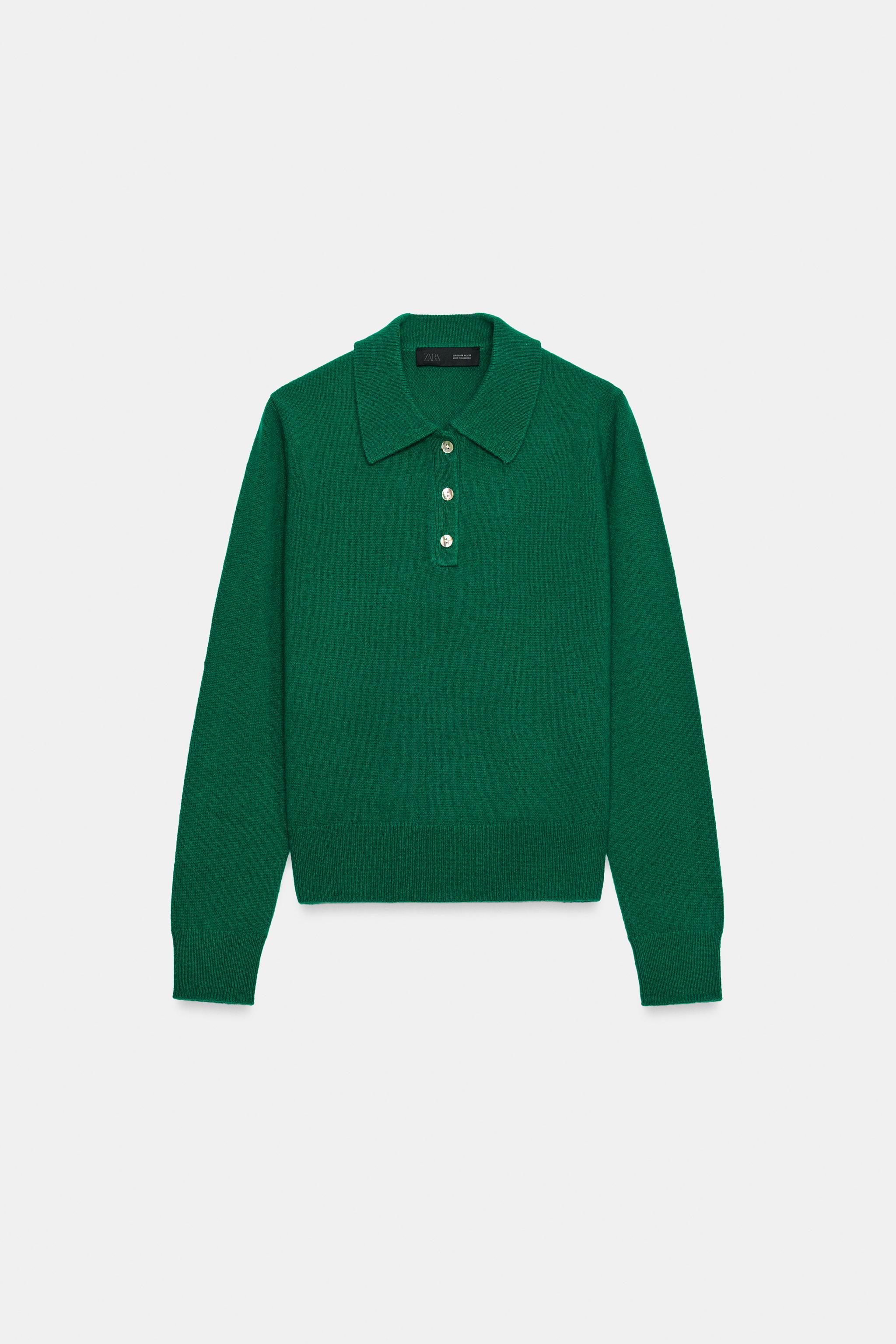 100% WOOL POLO SWEATER