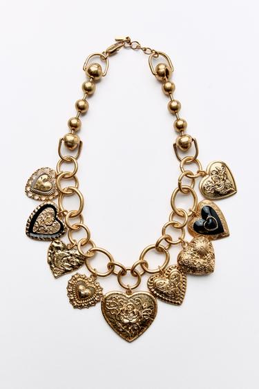 COLLIER À CHARMS CŒURS - Doré de Zara - Image 4