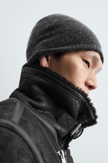 BLOUSON EN MATIÈRE SYNTHÉTIQUE COMBINÉE - Noir de Zara - Image 5