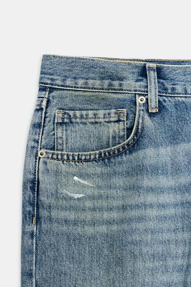 JEAN ZW COLLECTION DROIT TAILLE MOYENNE DÉCHIRÉ - Bleu de Zara - Image 7