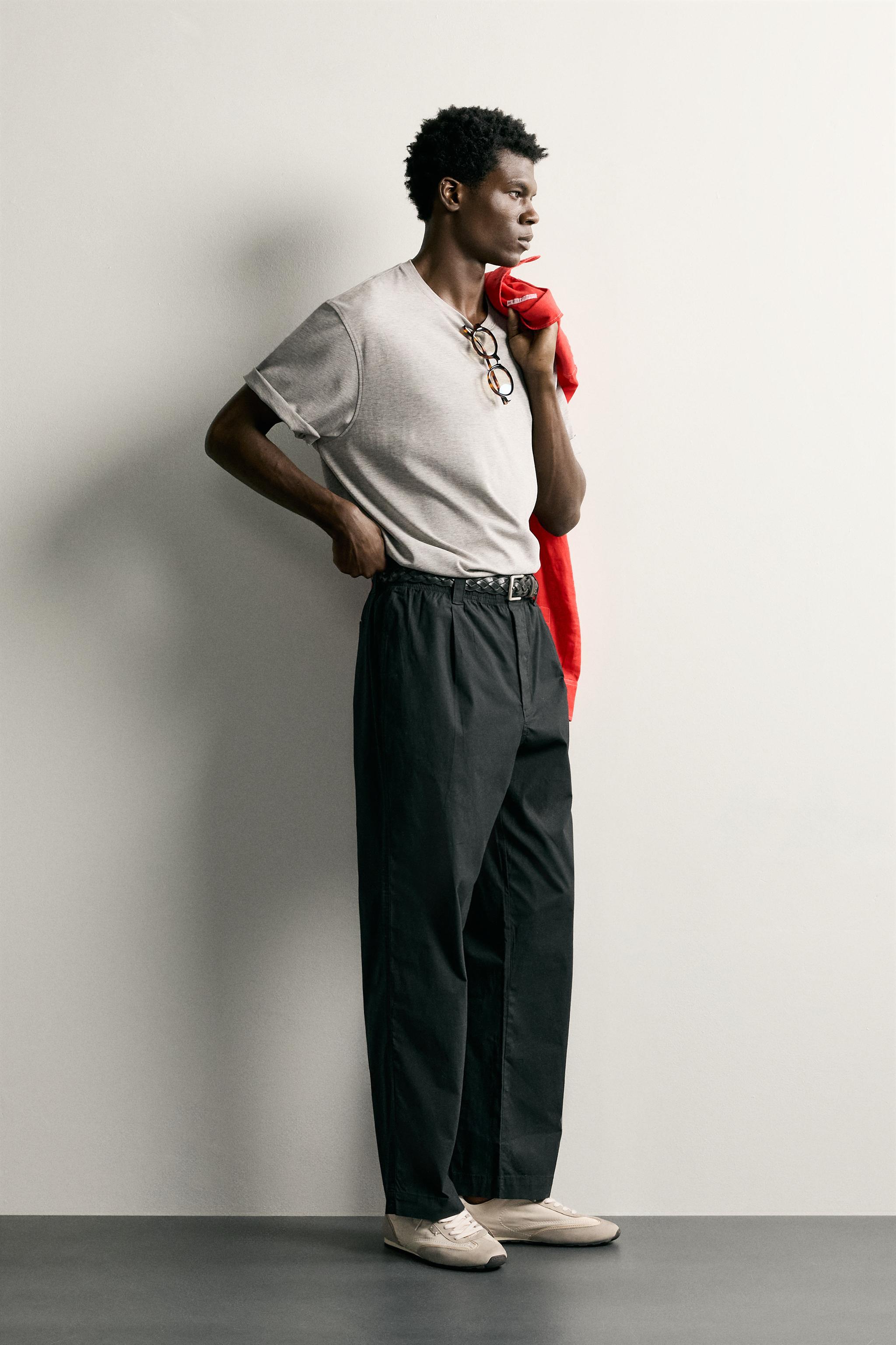 PLEATED RELAXED-FIT PANTS