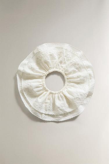 EMBROIDERED COTTON SCRUNCHIE (PACK OF 2) - Ivory by Zara - Image 0