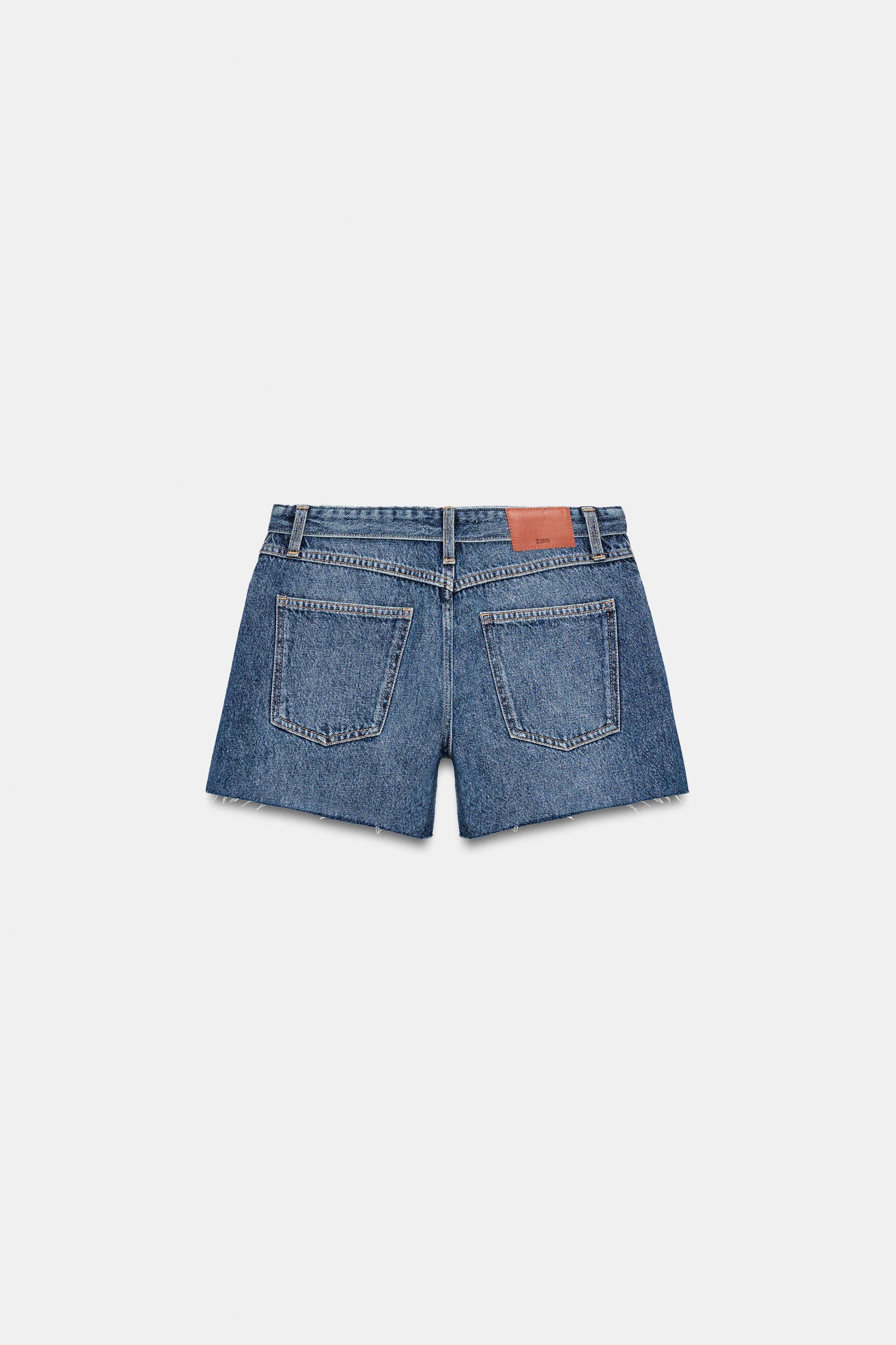Женские шорты Zara LOW-RISE CUFFED SHORTS — фото 7