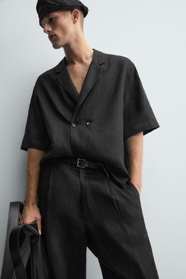 CHEMISE KIMONO 100 % LIN - Noir de Zara - Image 6