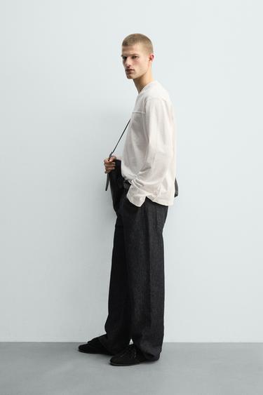 T-SHIRT RELAXED EN COTON FLAMMÉ - Blanc de Zara - Image 3