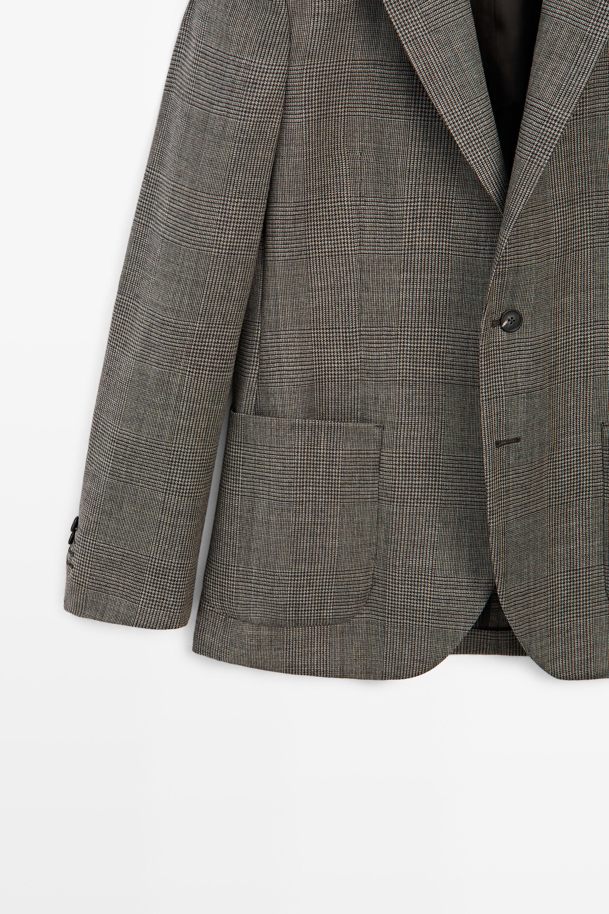 Blazer tailored en laine à carreaux