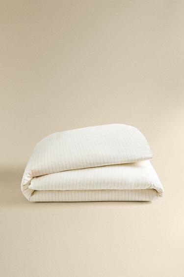 STRIPED WASHED COTTON DUVET COVER - Yellow by Zara - Image 4