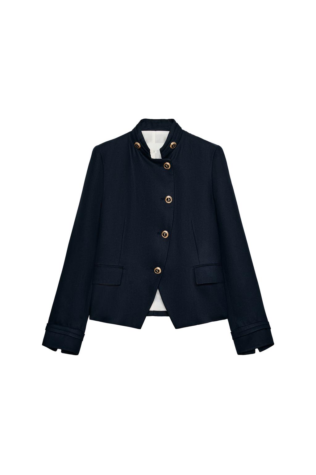 GOLD BUTTON FITTED BLAZER - image 3