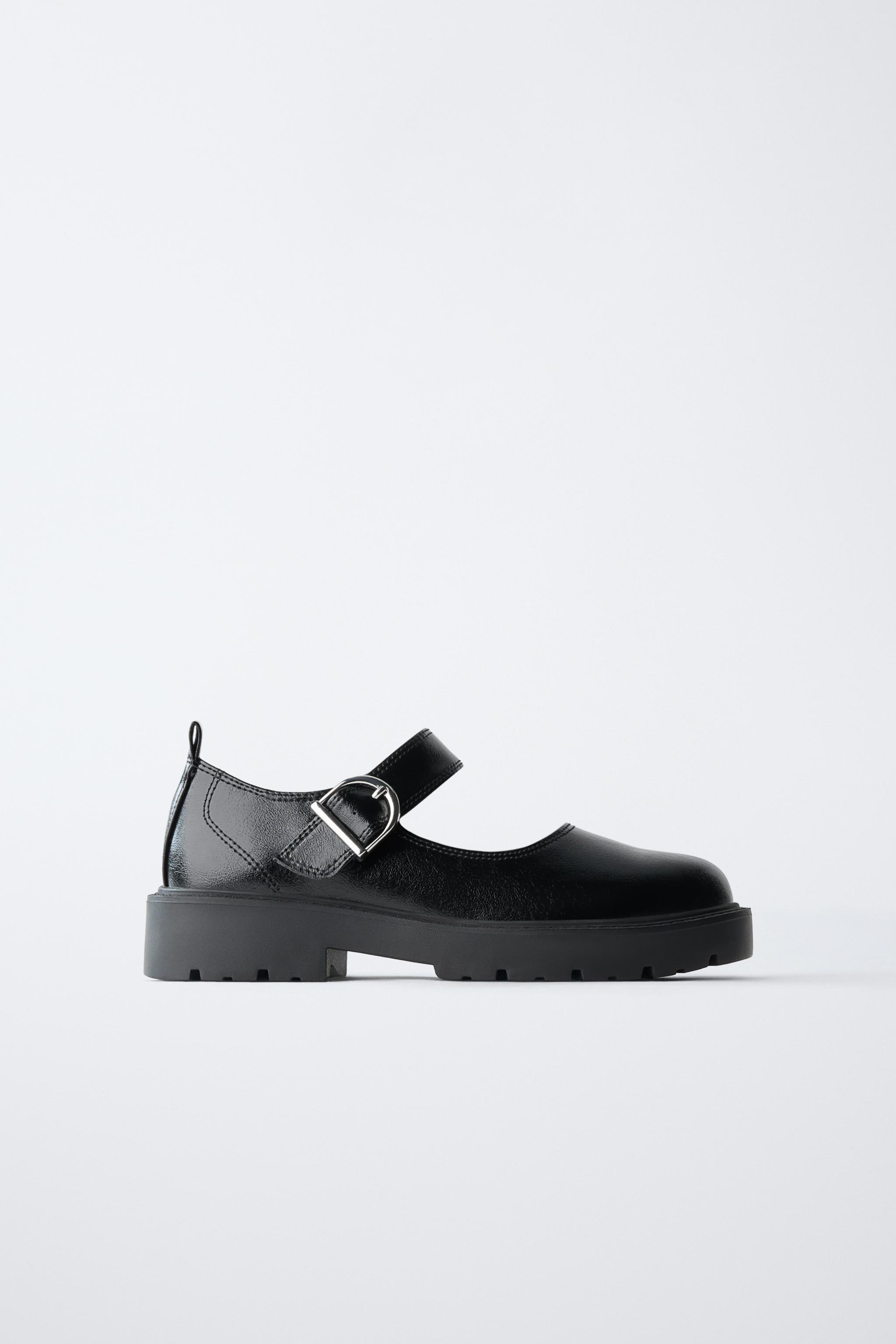 LUG SOLE BALLET FLATS — Black