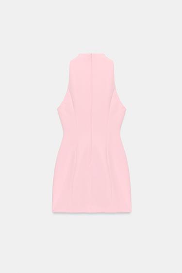 ROBE COURTE FENDUE - Rose clair de Zara - Image 6