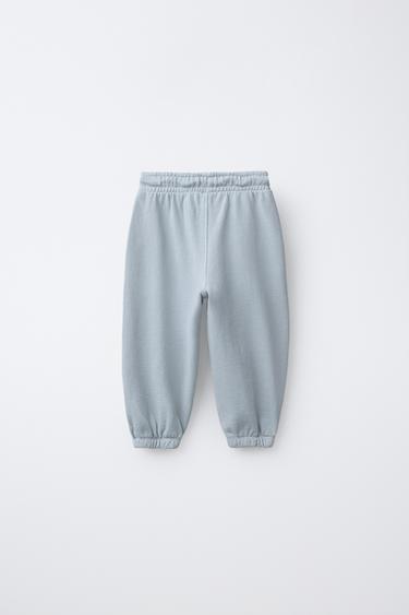 БРЮКИ-ДЖОГГЕРЫ GARMENT DYE С НАШИВКОЙ — ГОЛУБОЙ от Zara