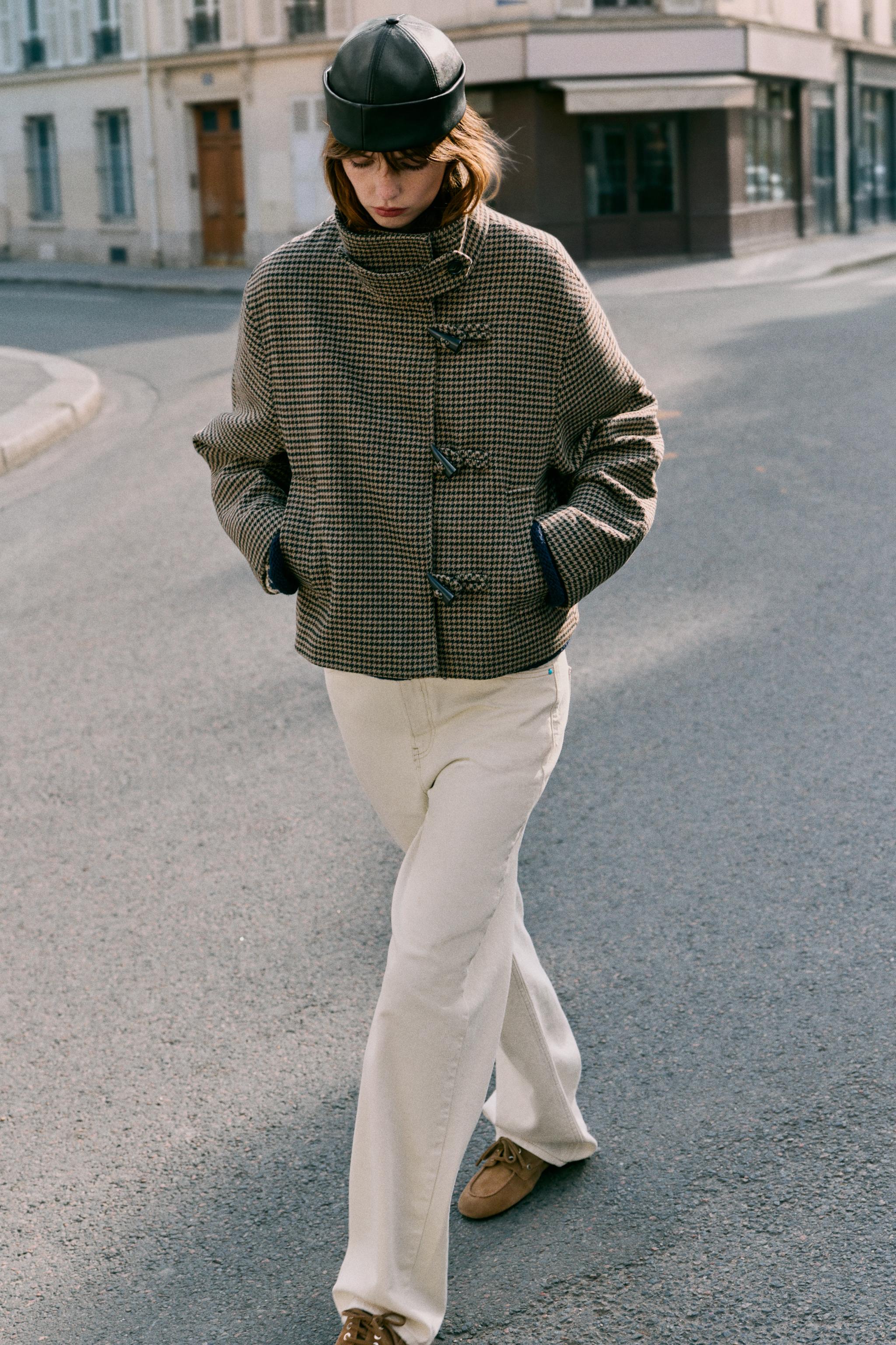 Houndstooth Frog Fastening Jacket by Zara