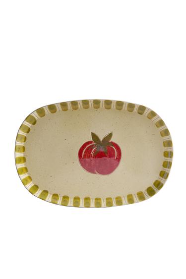 EARTHENWARE FRUIT SERVING DISH - Red by Zara