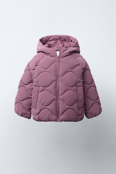 Zara RUBBERIZED PUFFER JACKET - Dark pink