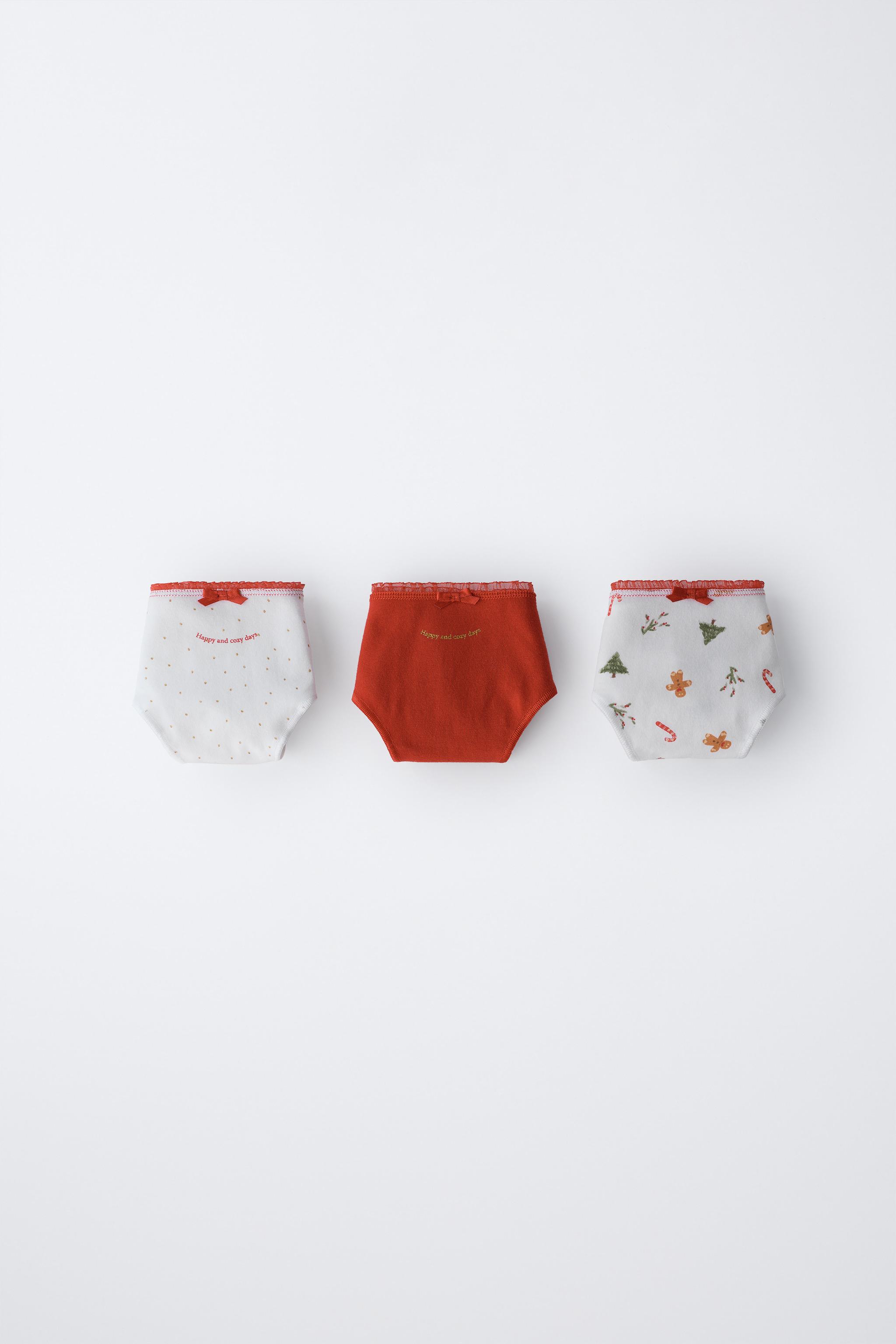 6-14 ANS/ LOT DE TROIS CULOTTES ARBRE ET BISCUIT