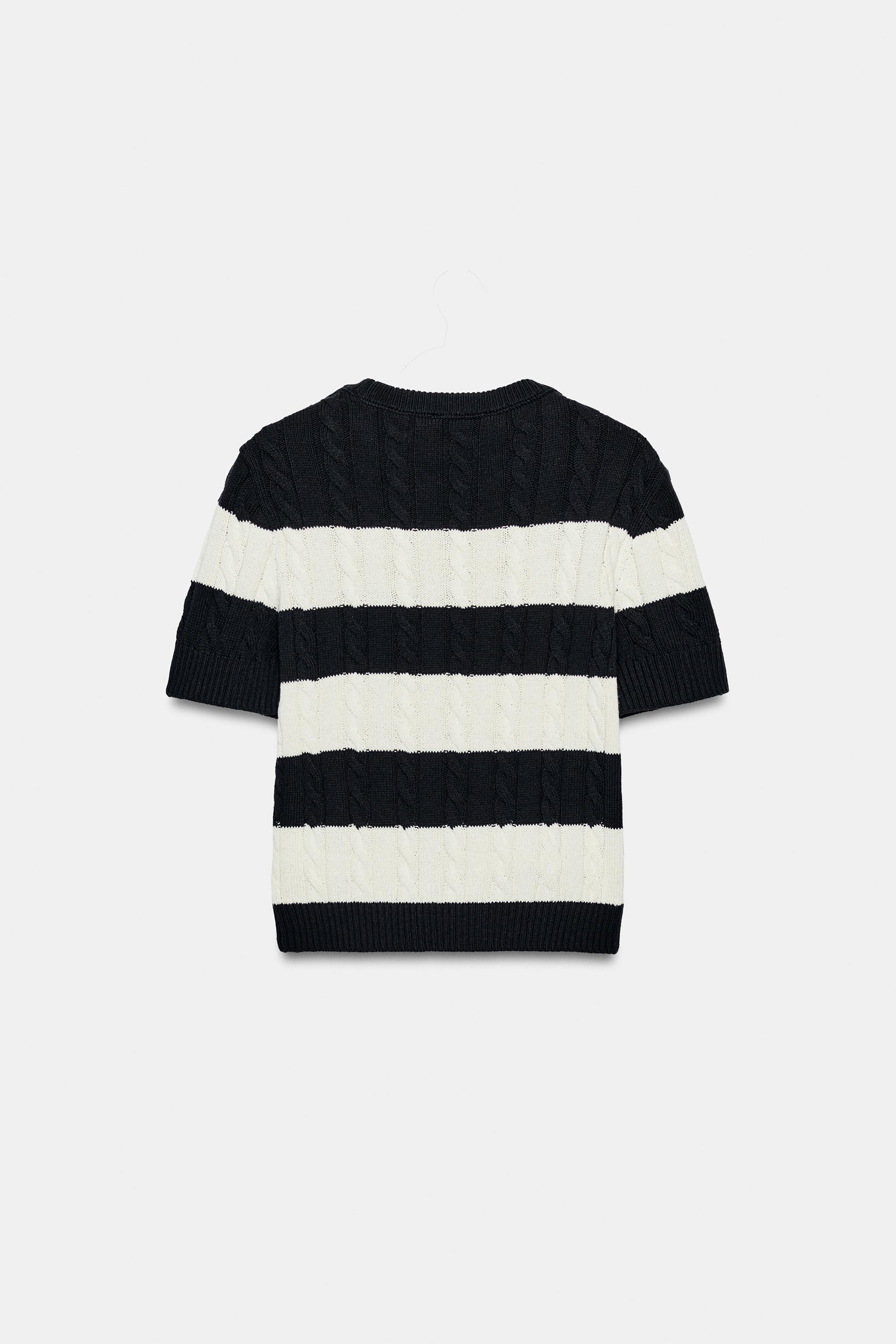 CABLE KNIT STRIPED JUMPER