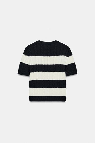 PULL EN MAILLE À RAYURES ET TORSADES - rayures de Zara - Image 6